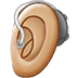 🦻🏼 ear with hearing aid: medium-light skin tone display on Samsung